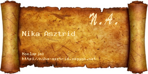 Nika Asztrid névjegykártya